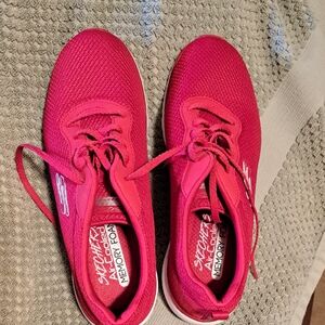 Skechers Red Lace-Up Sneakers